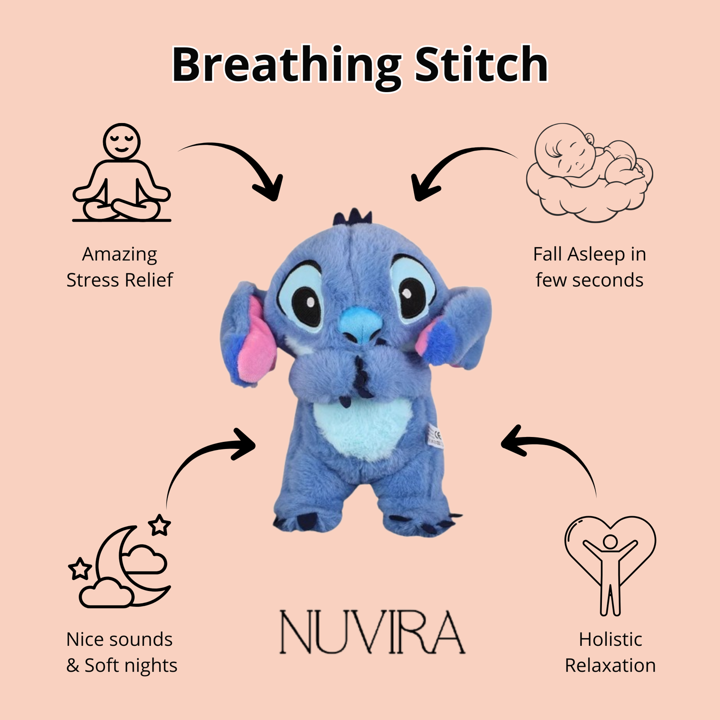 Breathing Stitch Plush Toy with Music™