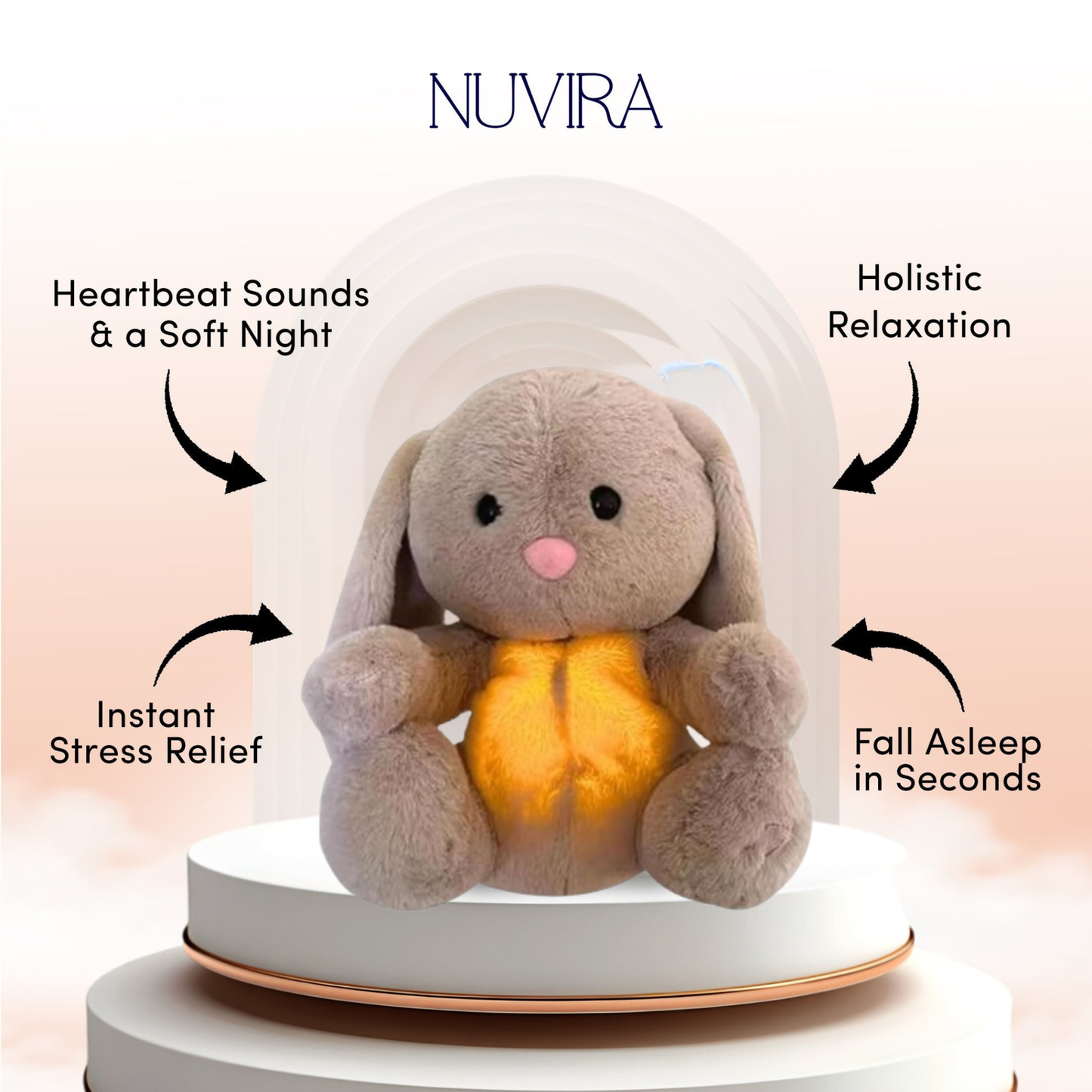 Breathing Glow Bunny Music Toy for Babies (Single Piece)