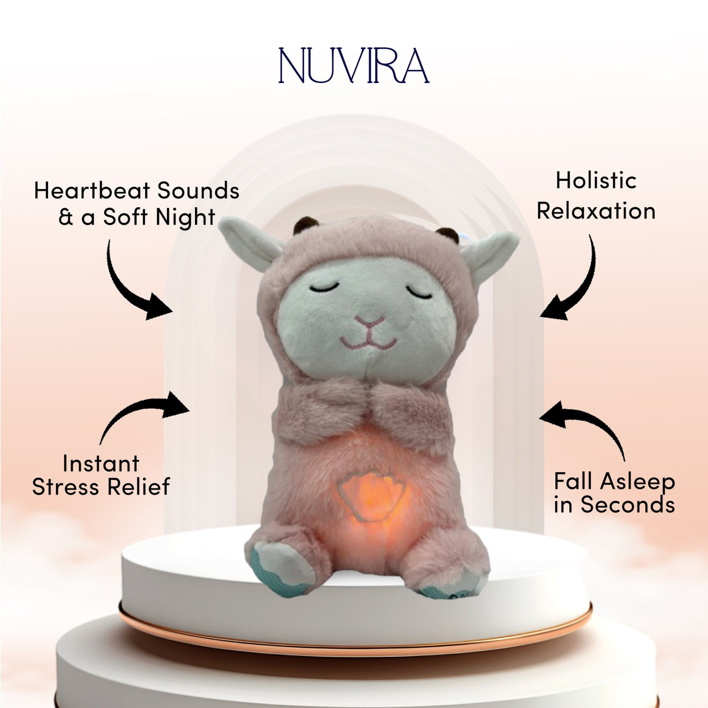 Breathing Lamb Baby Sleep Music Plush Toy