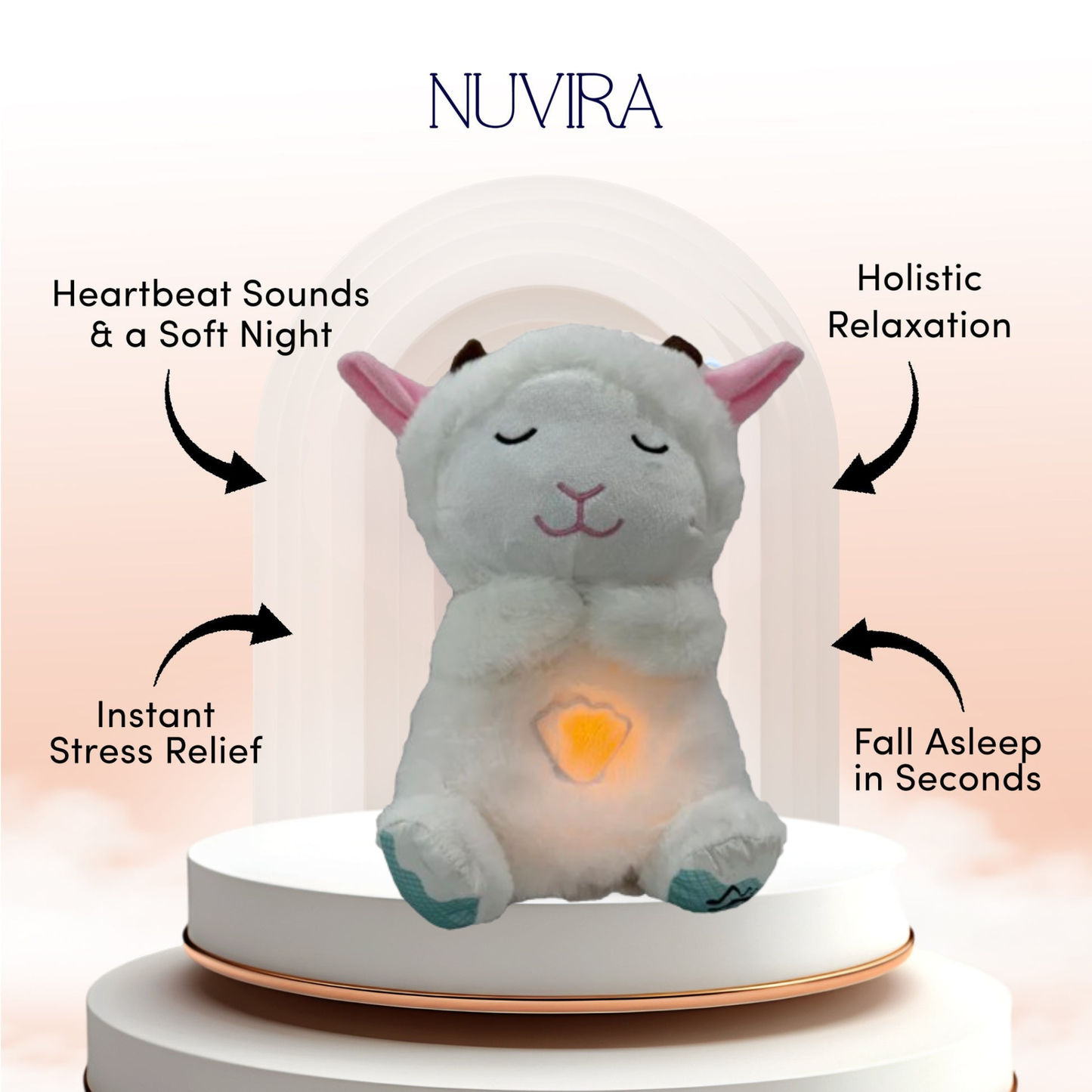 Breathing Lamb Baby Sleep Music Plush Toy